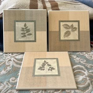 Set of 3 leaf element plaques